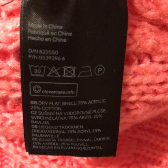 H&M Divided XS Cable Knit Pink Crewneck Pullover Sweater - Picture 11 of 11